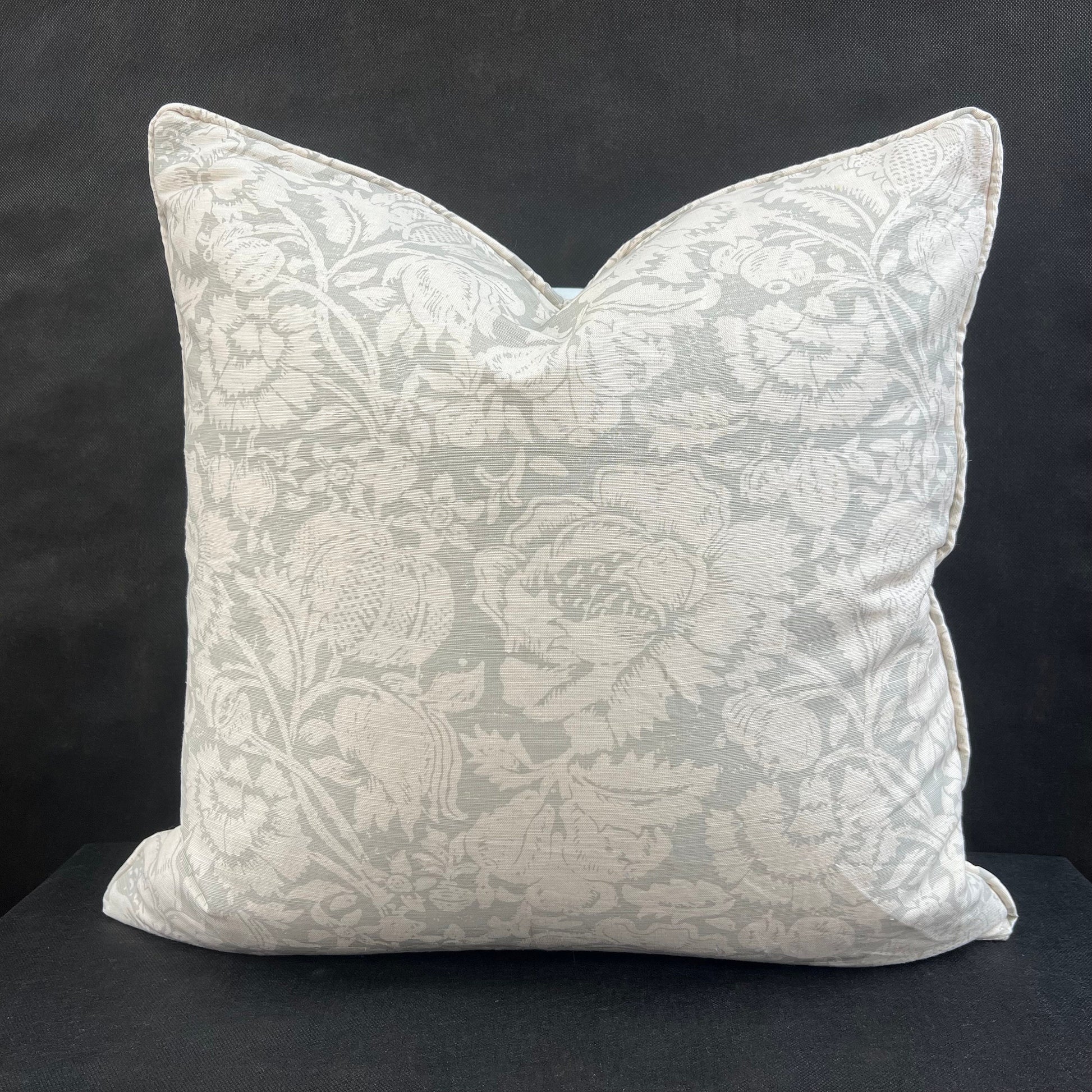 Bennison Luxury Floral Designer Grey Linen Cushion Pillow Throw Cover