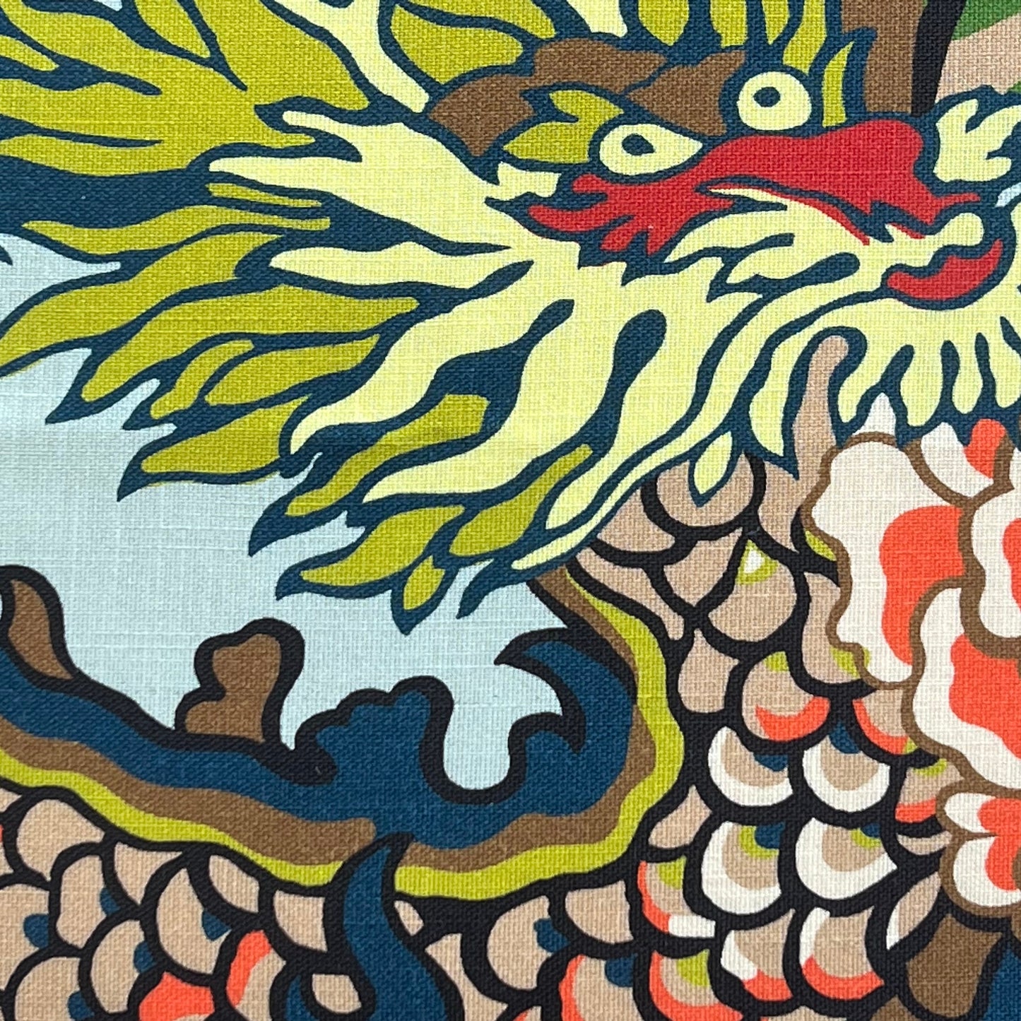 Schumacher Chiang Mai Dragon Indoor/Outdoor Double Sided Aqua Cushion Sofa Throw Pillow Cover