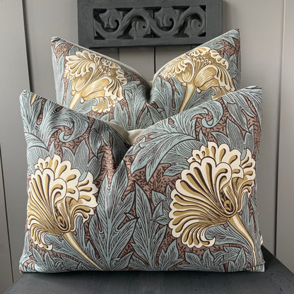 William Morris Fabric Tulip Bullrush Slate Vintage Designer Cushion Cover