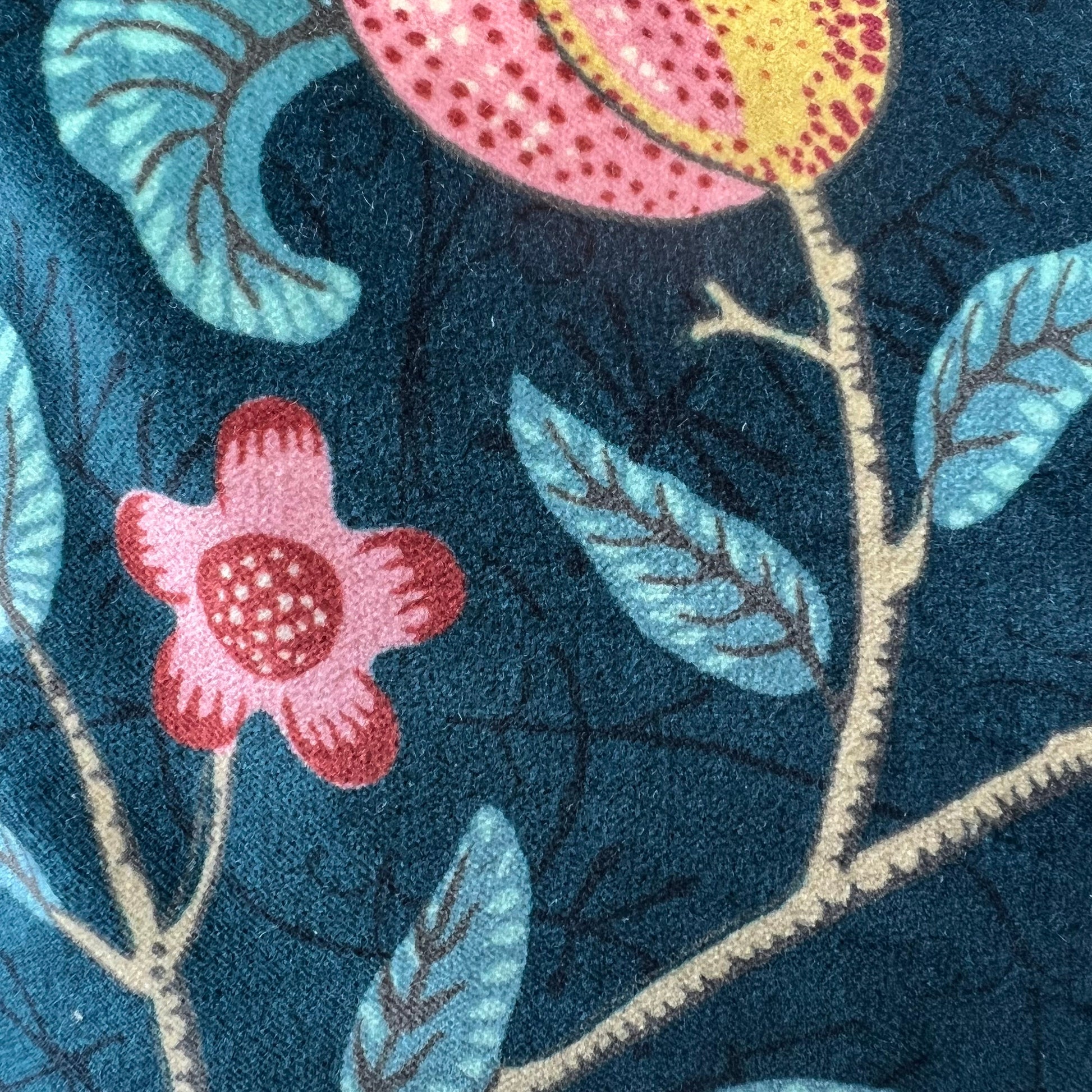 William Morris Luxury Designer Fruit Blue Yellow Velvet Vintage Cushion Pillow Throw Cover