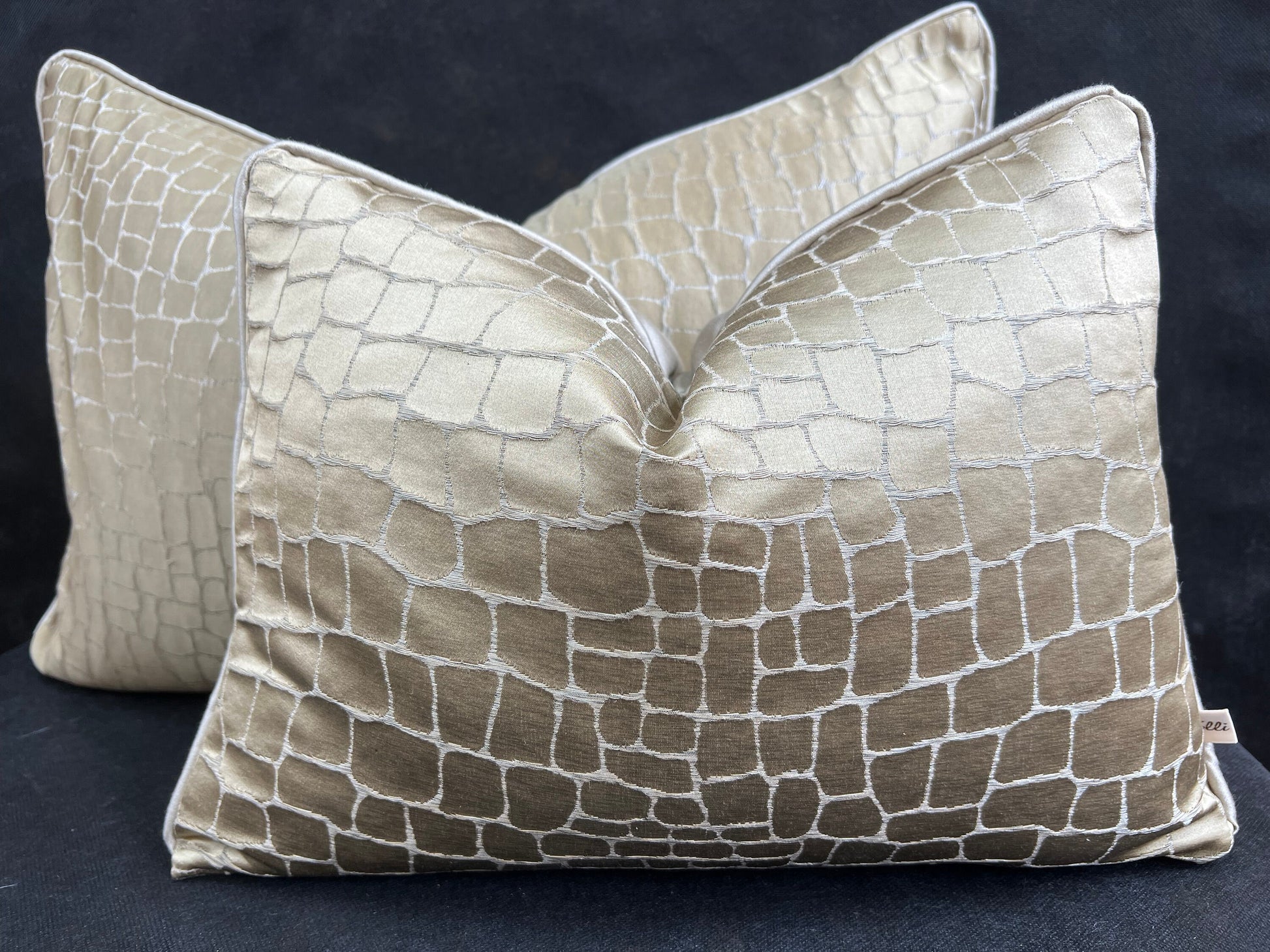 Sahco Gold Animal Skin Luxury Designer Decorative Cushion Pillow Throw Cover