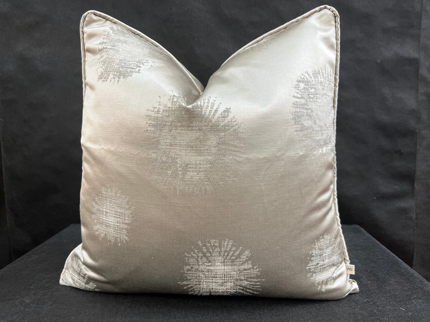 Luxury Designer Contemporary Soft Taupe Satin Cushions Pillow Thow Cover