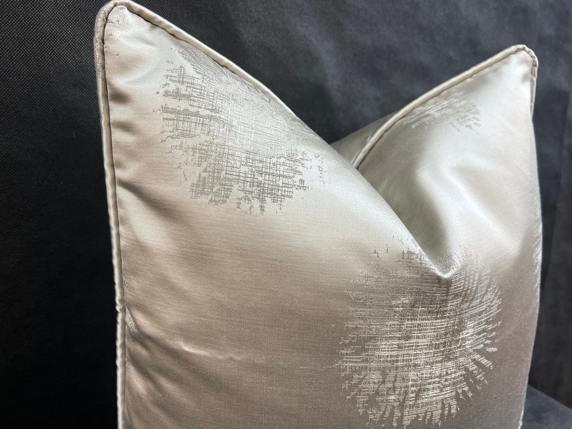 Luxury Designer Contemporary Soft Taupe Satin Cushions Pillow Thow Cover