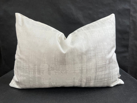 A Pair of Luxury Designer Silver Grey Textured Satin Cushion Cover Throw Pillow