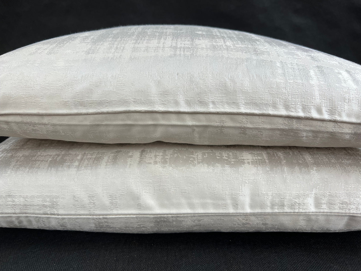 A Pair of Luxury Designer Silver Grey Textured Satin Cushion Cover Throw Pillow