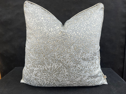 Luxury Designer Zinc Blue Silver Grey Textured Contemporary Cushion Pillow Cover