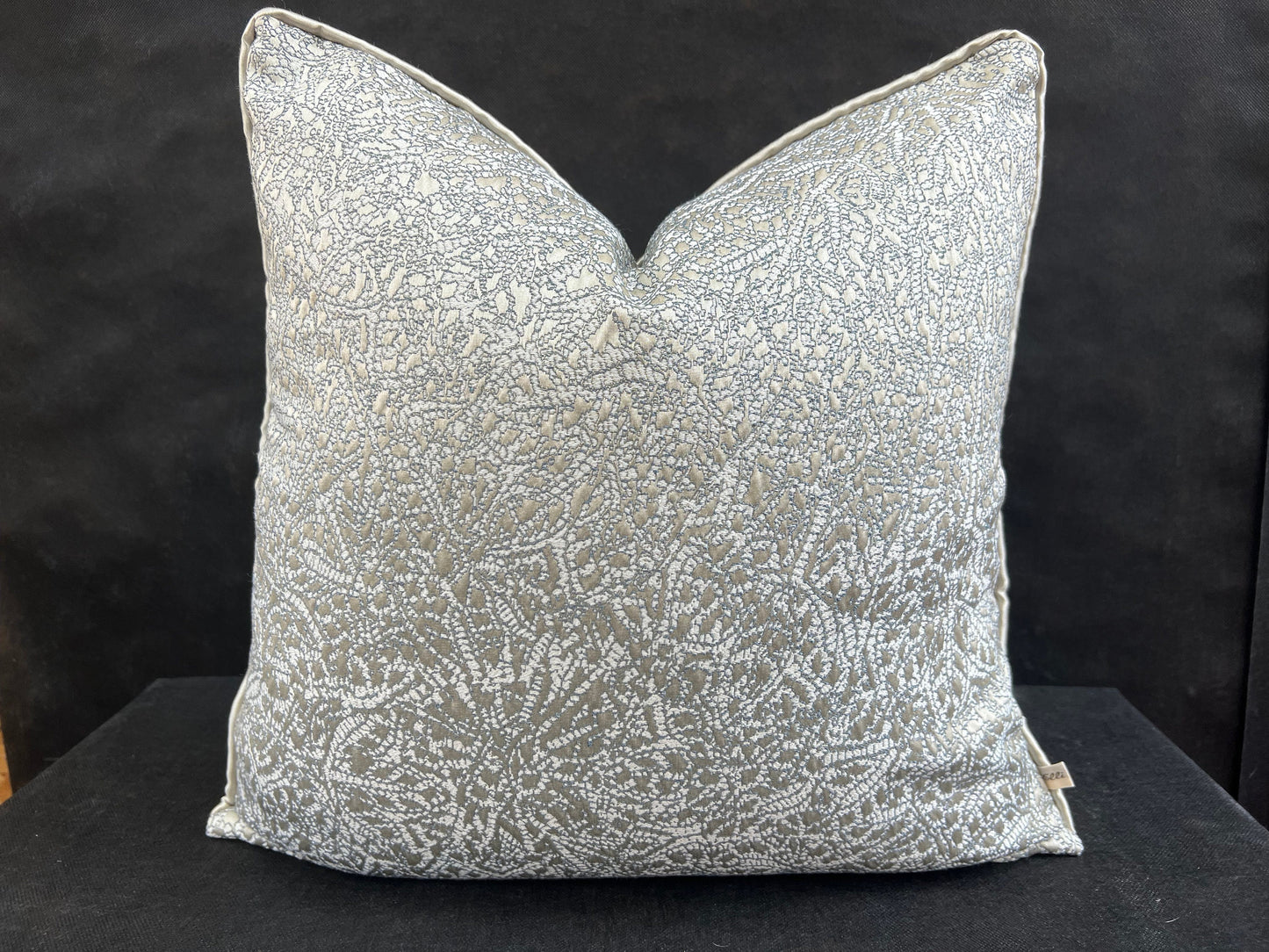 Luxury Designer Zinc Blue Silver Grey Textured Contemporary Cushion Pillow Cover