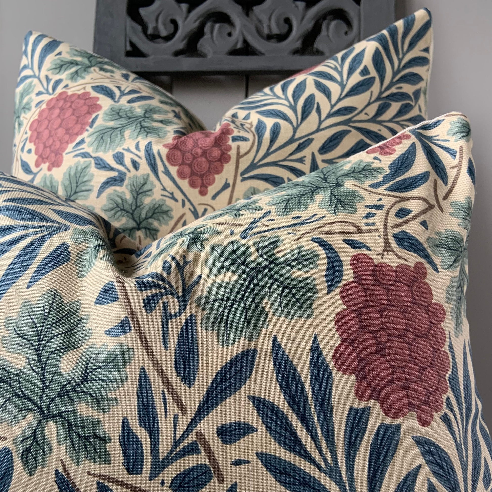 William Morris Luxury Designer Vine Blue Green Cushion Pillow Cover