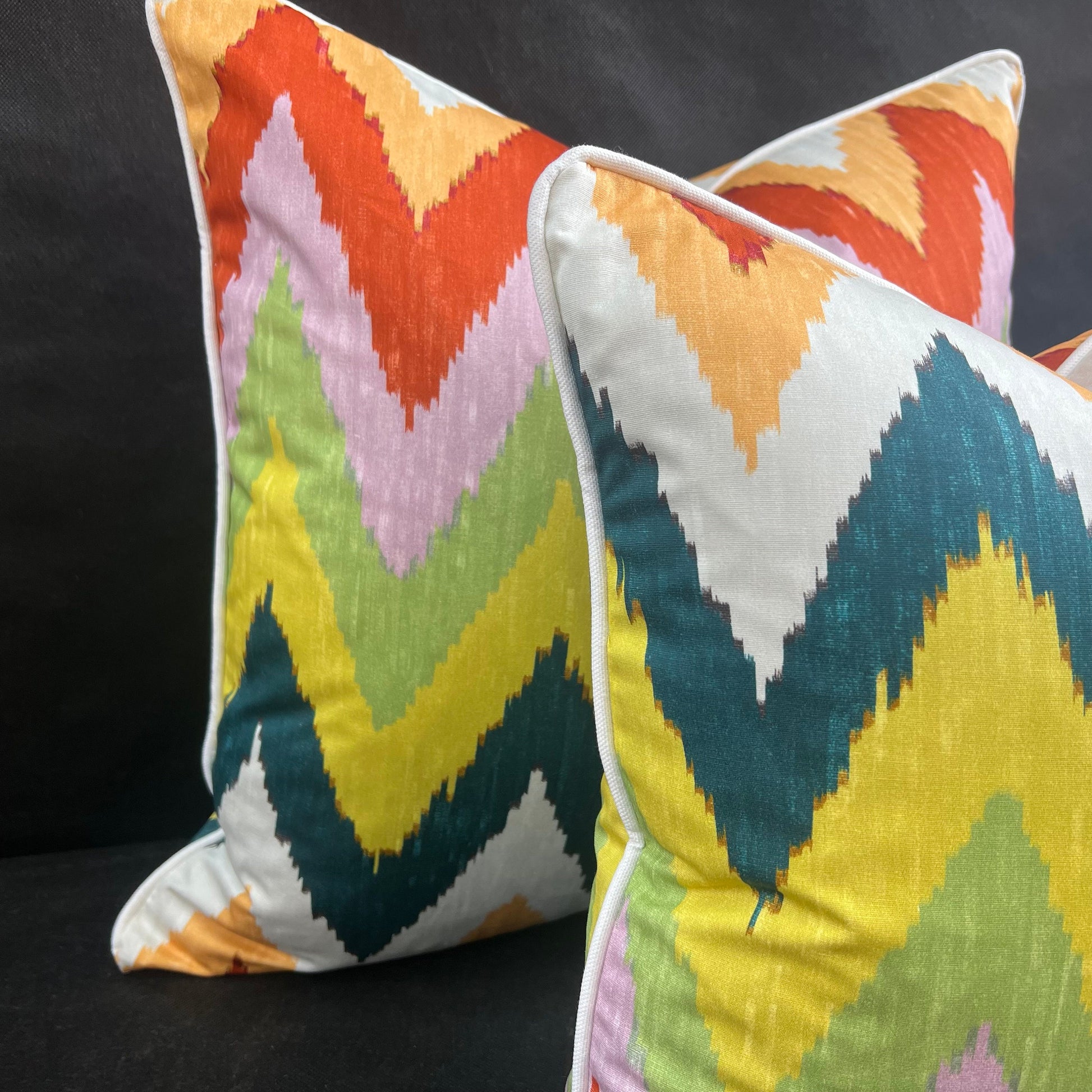 Schumacher Martyn Lawrence Adras Ikat Double Sided Cushion Pillow Throw Cover