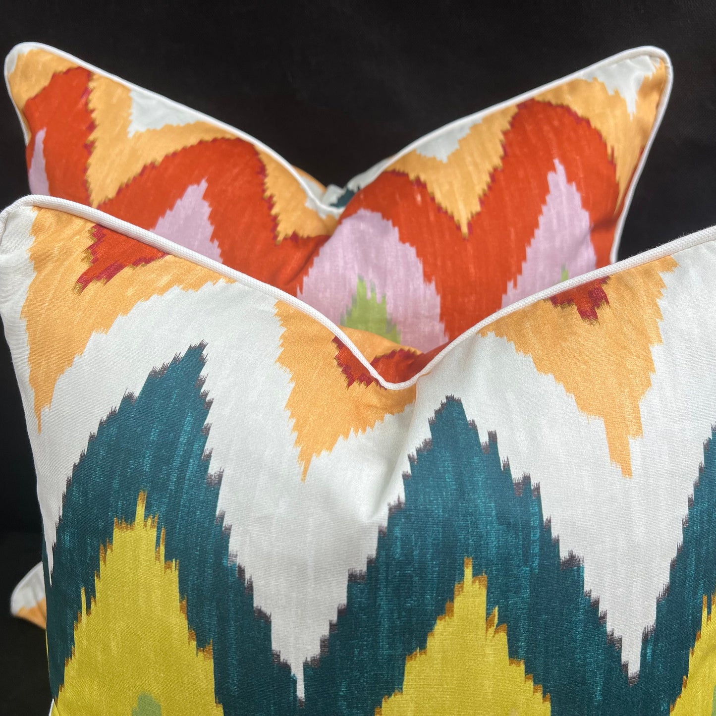 Schumacher Martyn Lawrence Adras Ikat Double Sided Cushion Pillow Throw Cover