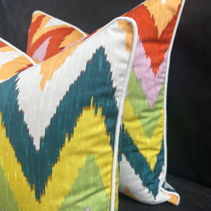 Schumacher Martyn Lawrence Adras Ikat Double Sided Cushion Pillow Throw Cover