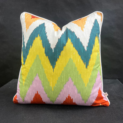 Schumacher Martyn Lawrence Adras Ikat Double Sided Cushion Pillow Throw Cover