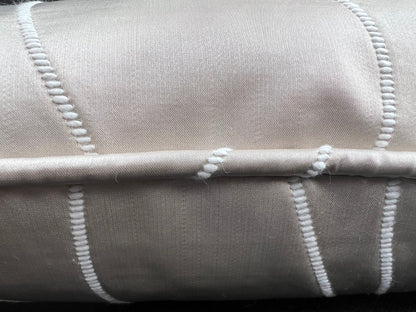 Luxury Designer Taupe Beige Neutral Contemporary Satin Wavy Striped Fabric Cushion Pillow Cover