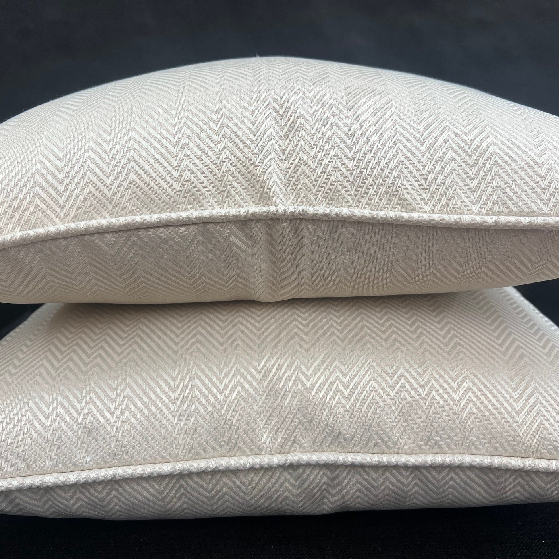 Luxury Designer Neutral Blush Pink Herringbone Satin Cushion Pillow Cover