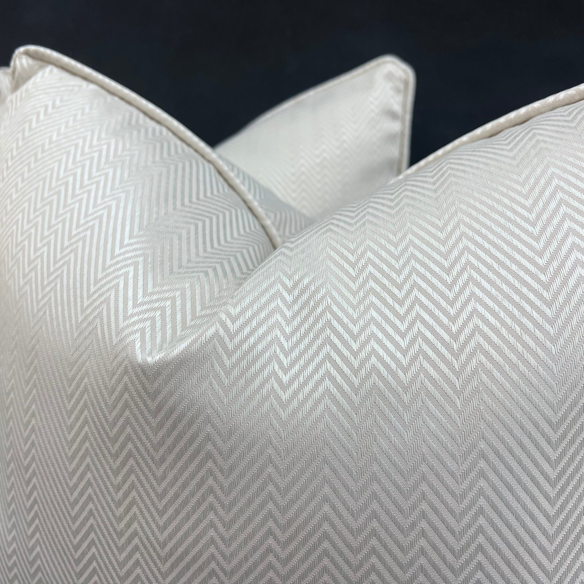 Luxury Designer Neutral Blush Pink Herringbone Satin Cushion Pillow Cover
