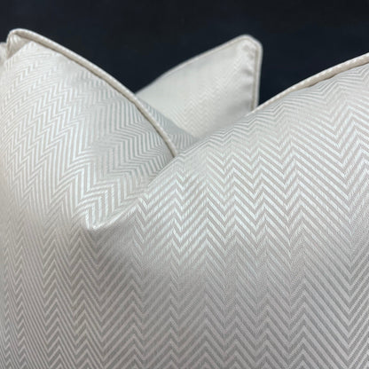 Luxury Designer Neutral Blush Pink Herringbone Satin Cushion Pillow Cover