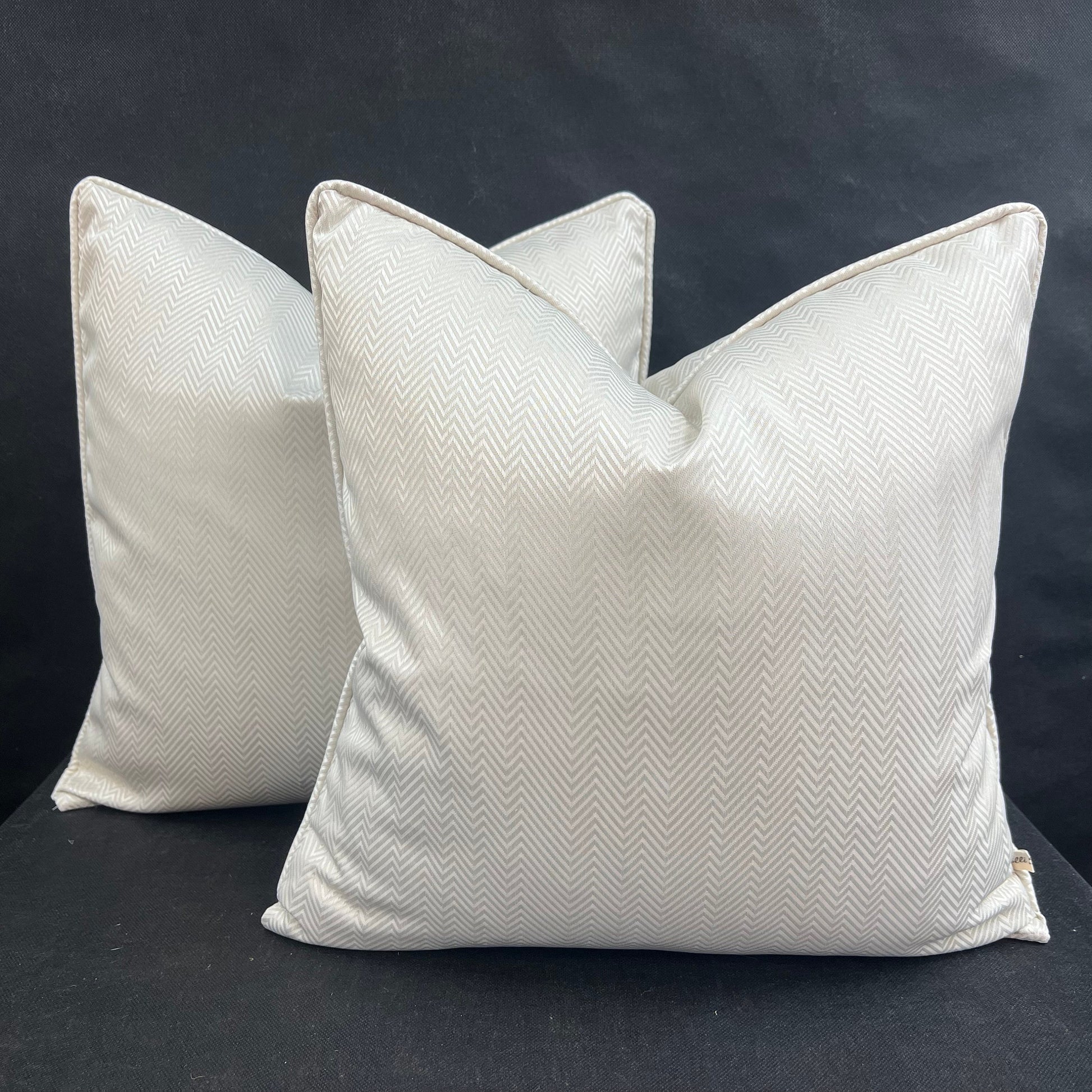 Luxury Designer Neutral Blush Pink Herringbone Satin Cushion Pillow Cover