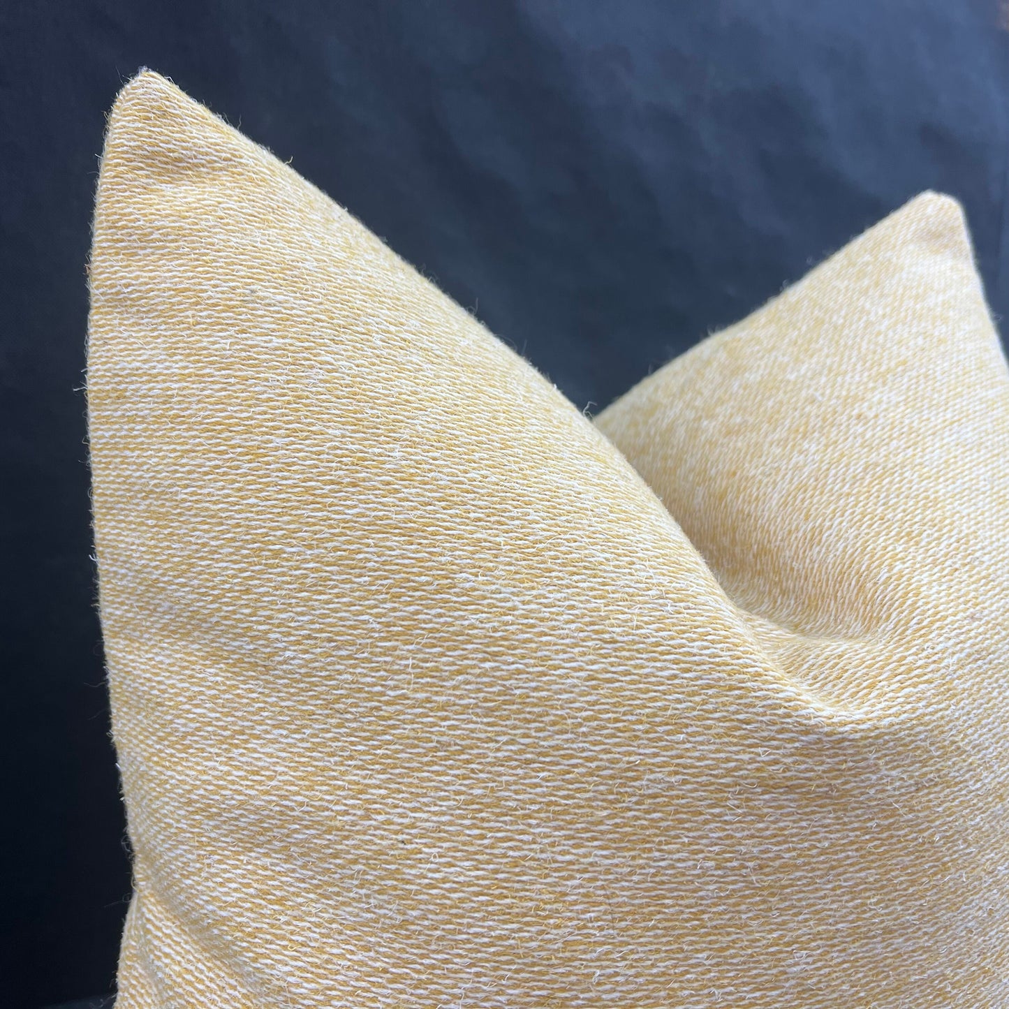 Luxury Designer Plain Corn Yellow Gold Textured Linen Fabric Cushion Pillow Cover