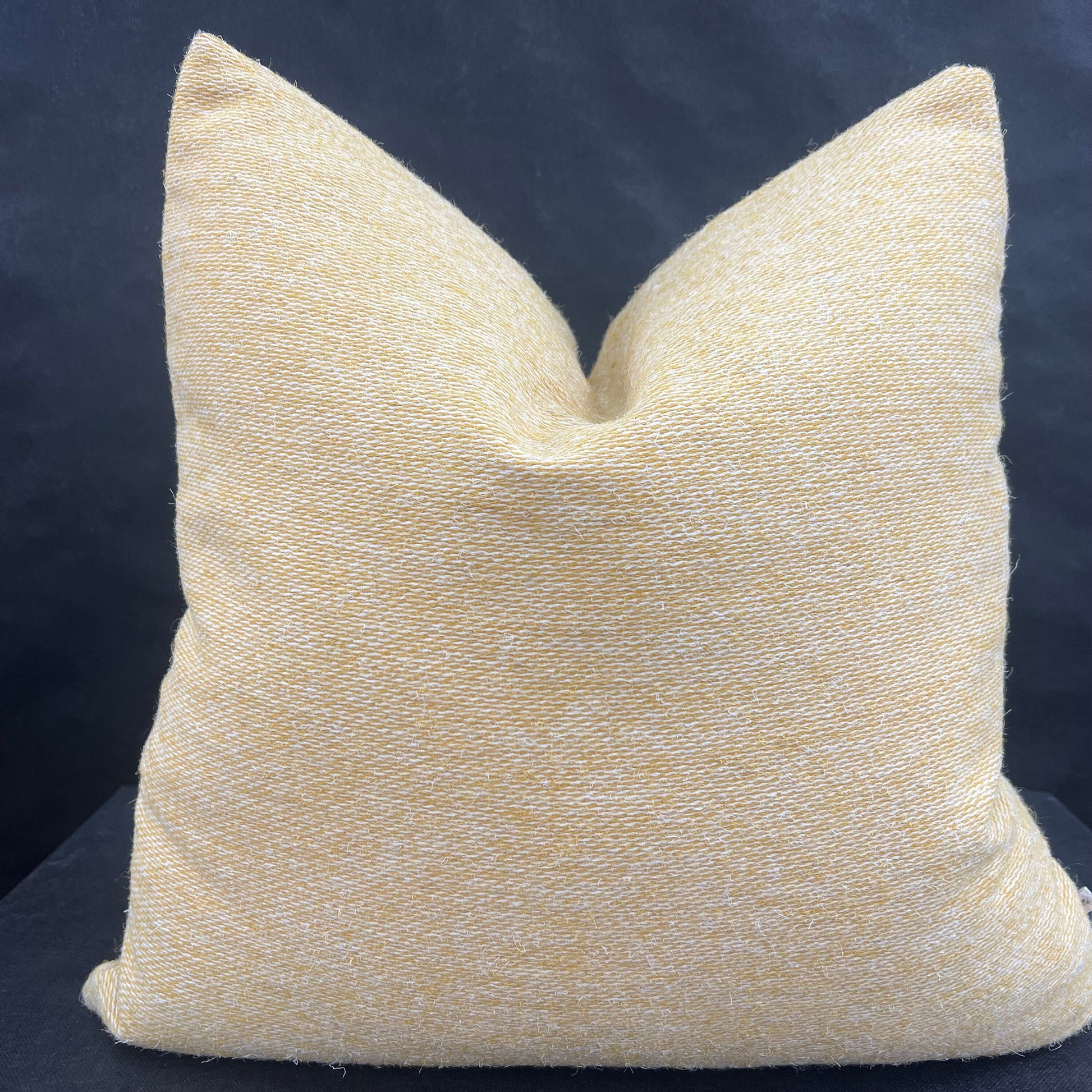 Luxury Designer Plain Corn Yellow Gold Textured Linen Fabric Cushion Pillow Cover