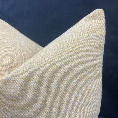 Luxury Designer Plain Corn Yellow Gold Textured Linen Fabric Cushion Pillow Cover