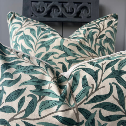 William Morris Designer Fabric Willow Bough Green Luxury Cushion Pillow Cover