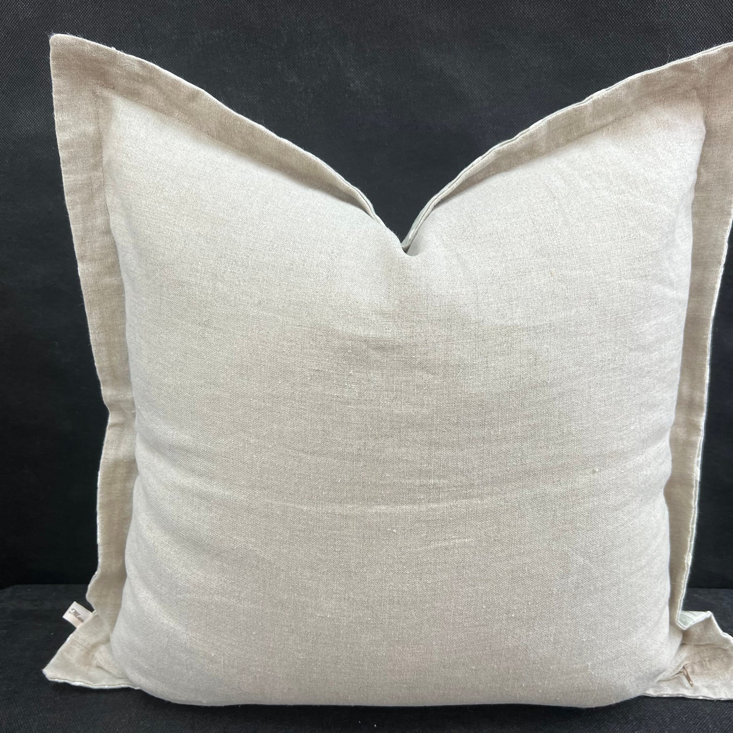 Sahco Olmo Luxury Designer Silver Leaf Neutral Linen Fabric Cushion Cover Throw Pillow