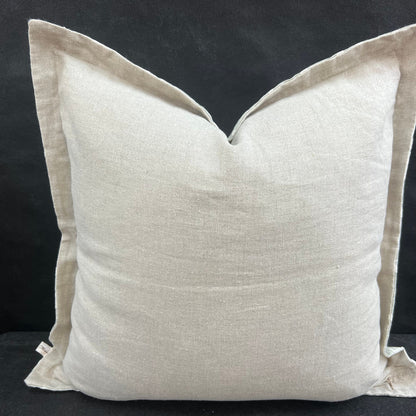 Sahco Olmo Luxury Designer Silver Leaf Neutral Linen Fabric Cushion Cover Throw Pillow