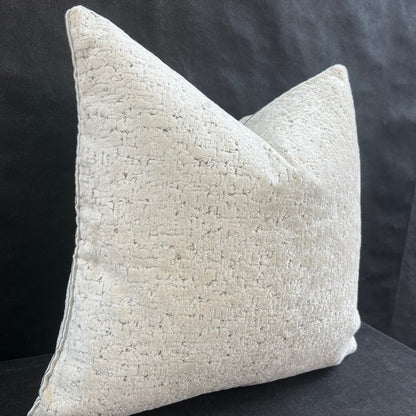 Zinc Luxury Designer Velvet Hutton Contemporary Neutral Silver Cushion Pillow Throw Cover