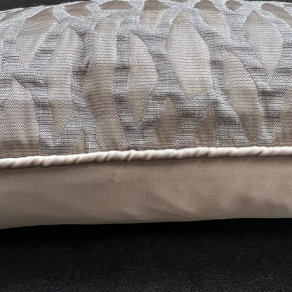 Zinc Wallis Luxury Designer Beige Gold Contemporary Abstract Fabric Cushion Cover Throw Pillow