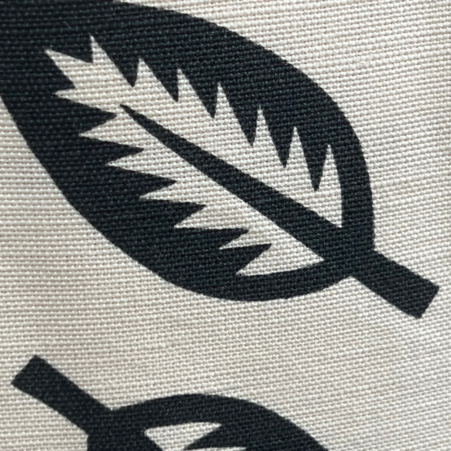 Bennison Leaf Cutter Luxury Designer Black Neutral Linen Cushion Pillow Throw Cover