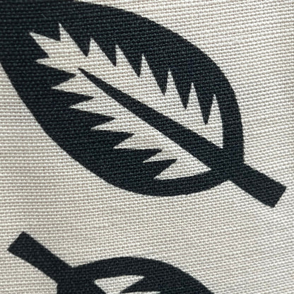 Bennison Leaf Cutter Luxury Designer Black Neutral Linen Cushion Pillow Throw Cover