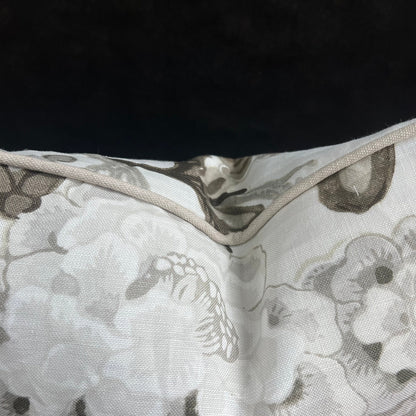 Schumacher Luxury Designer Bermuda Blossoms Beige Grey Cushion Pillow Sofa Cover