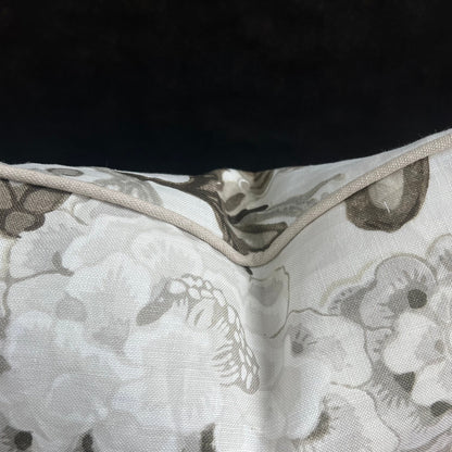 Schumacher Luxury Designer Bermuda Blossoms Beige Grey Cushion Pillow Sofa Cover