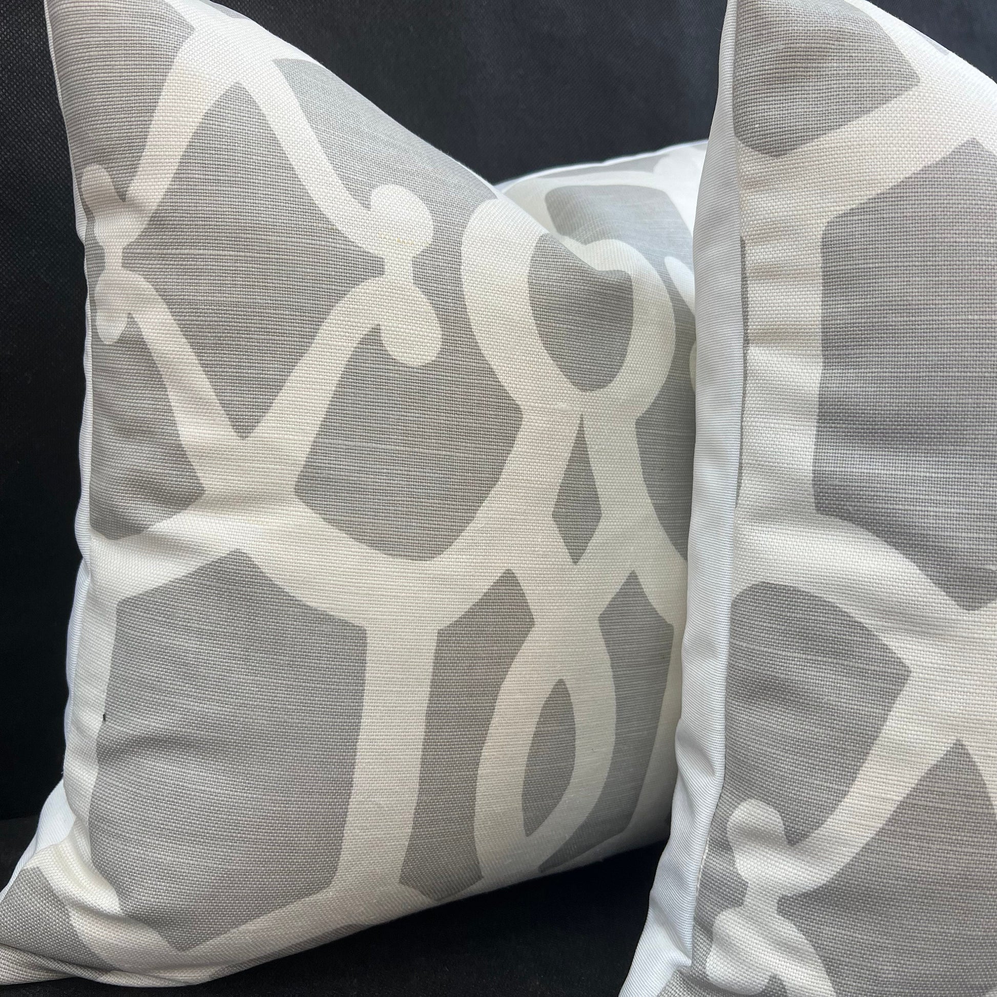GP & J Baker Threads Zenith Luxury Designer Geometric Grey Cushion Pillow Cover