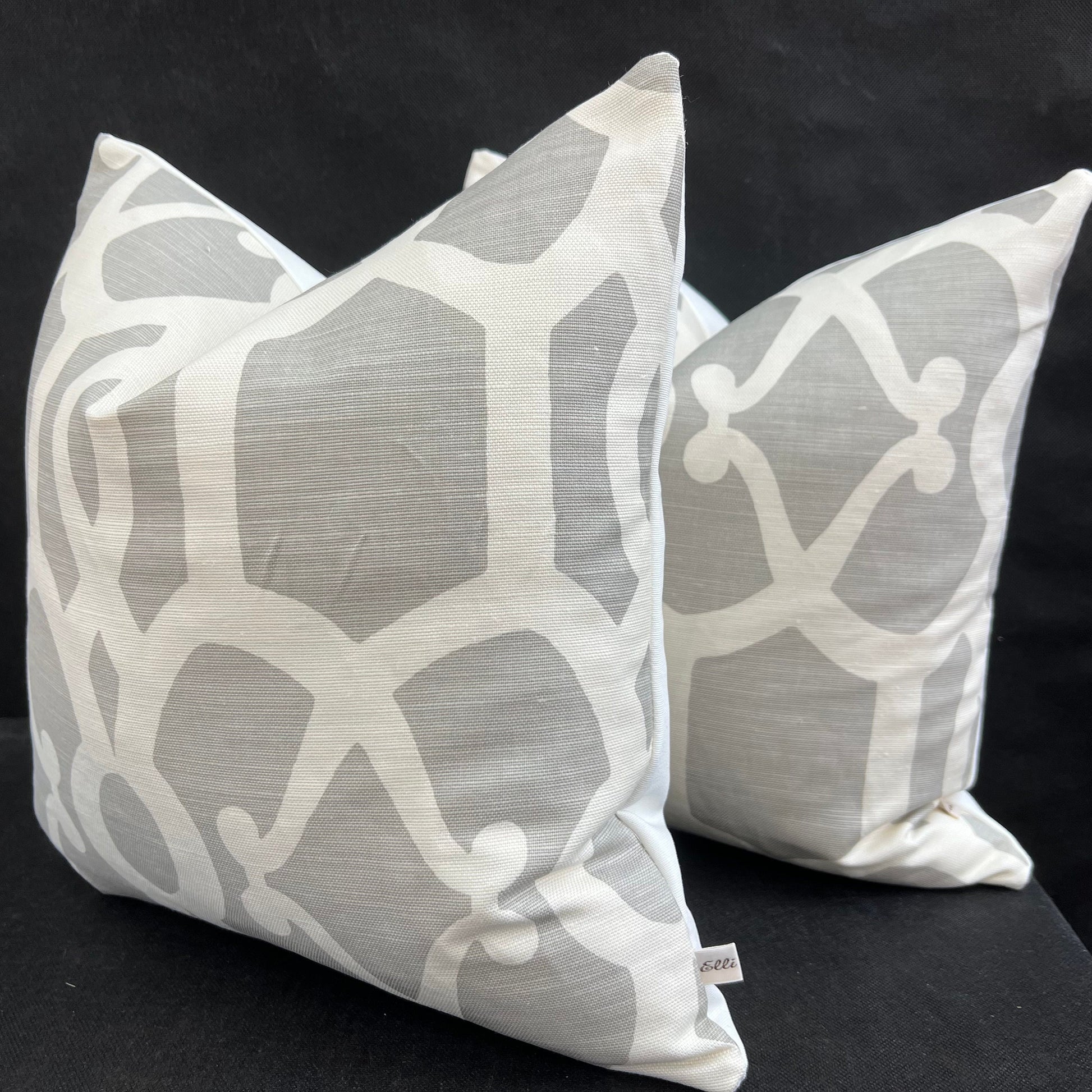 GP & J Baker Threads Zenith Luxury Designer Geometric Grey Cushion Pillow Cover