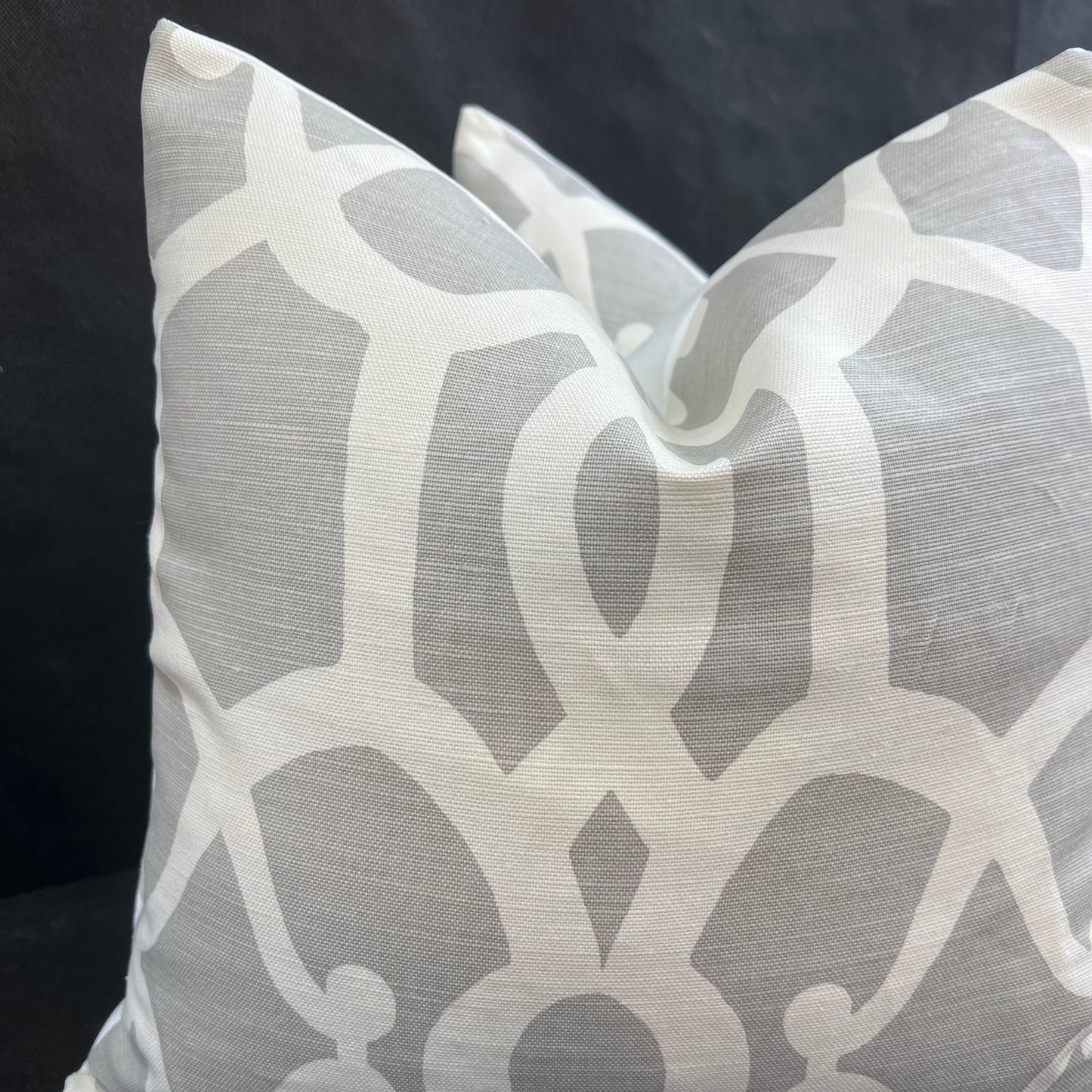 GP & J Baker Threads Zenith Luxury Designer Geometric Grey Cushion Pillow Cover