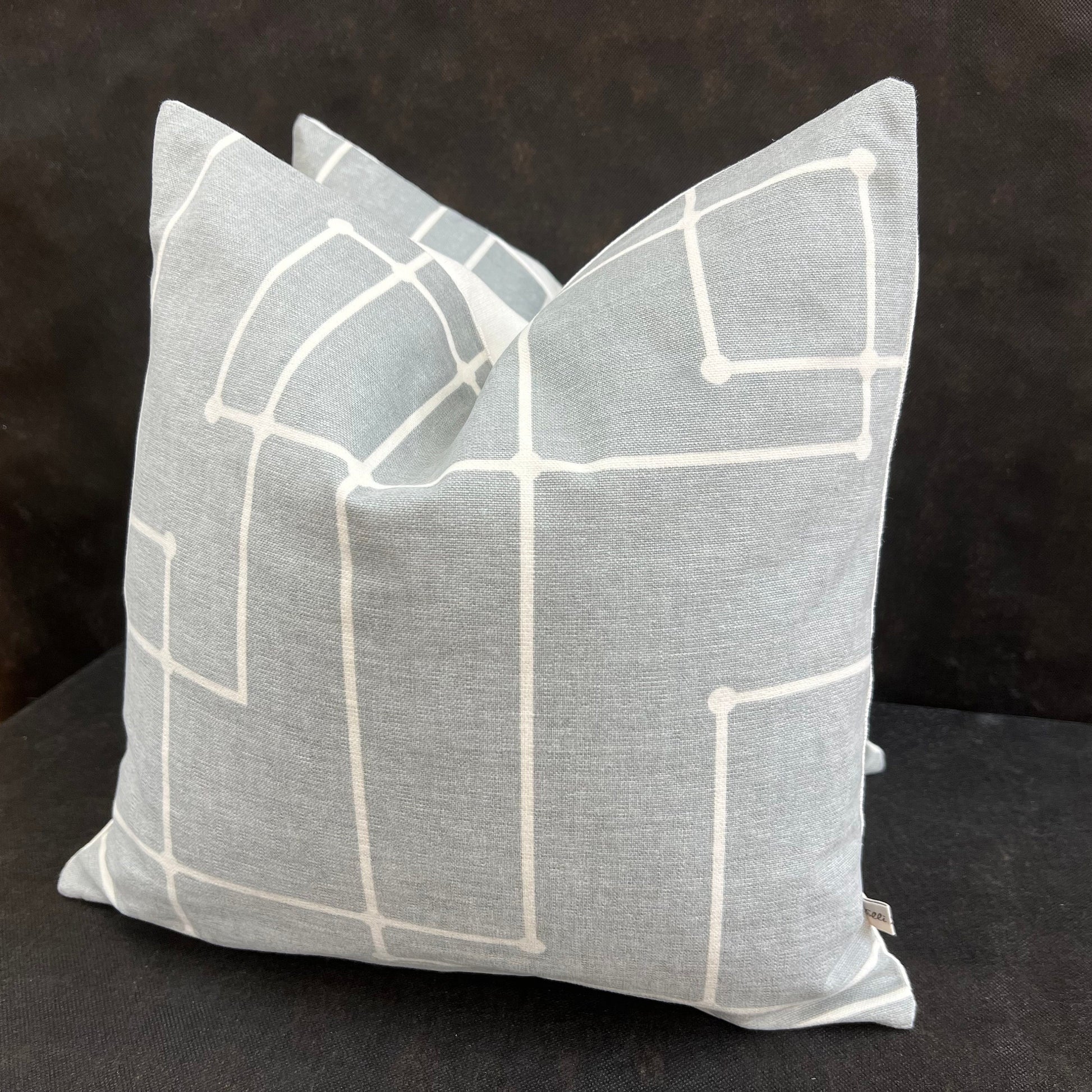 Kirby Luxury Designer Grey Geometric Fabric Sofa Throw Pillow Cushion Cover