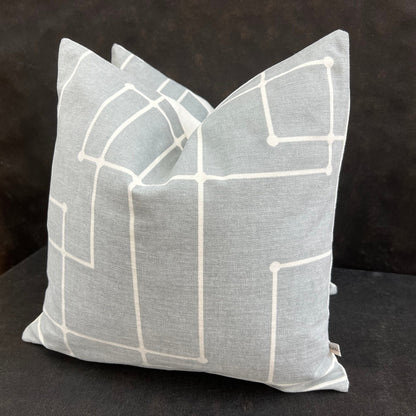 Kirby Luxury Designer Grey Geometric Fabric Sofa Throw Pillow Cushion Cover