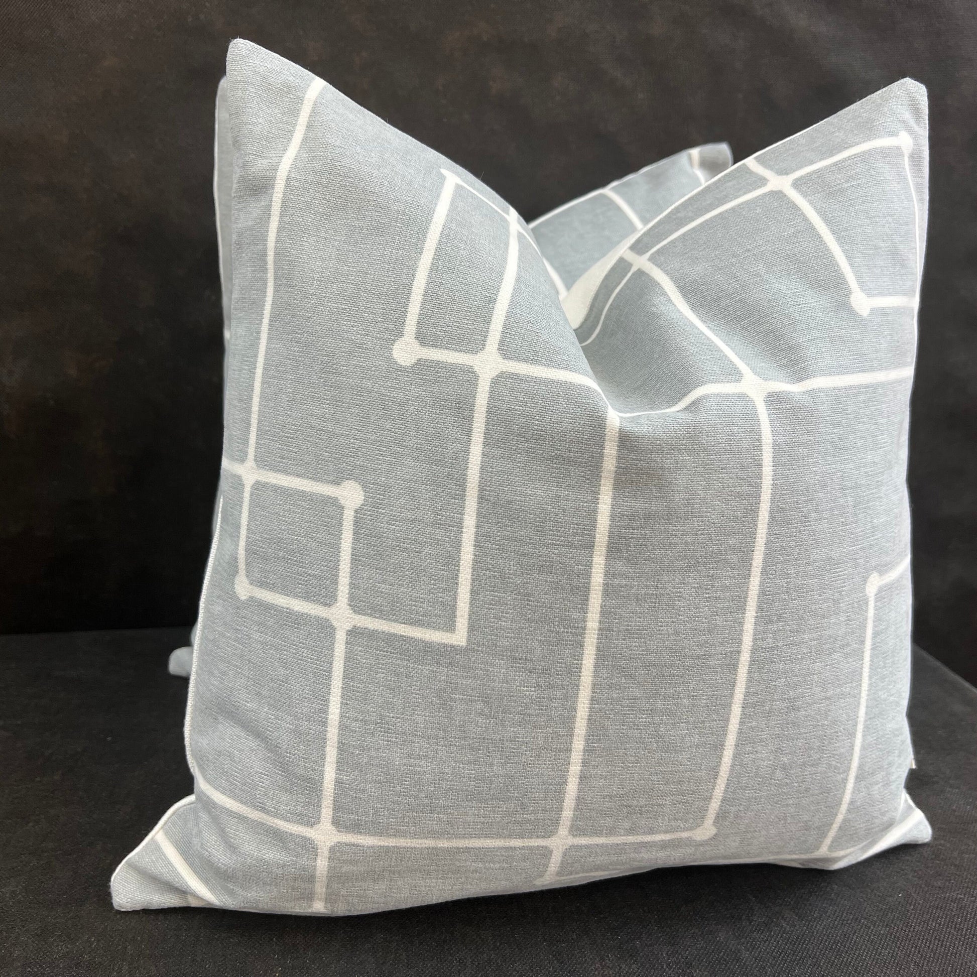 Kirby Luxury Designer Grey Geometric Fabric Sofa Throw Pillow Cushion Cover