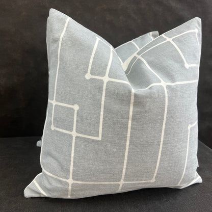 Kirby Luxury Designer Grey Geometric Fabric Sofa Throw Pillow Cushion Cover