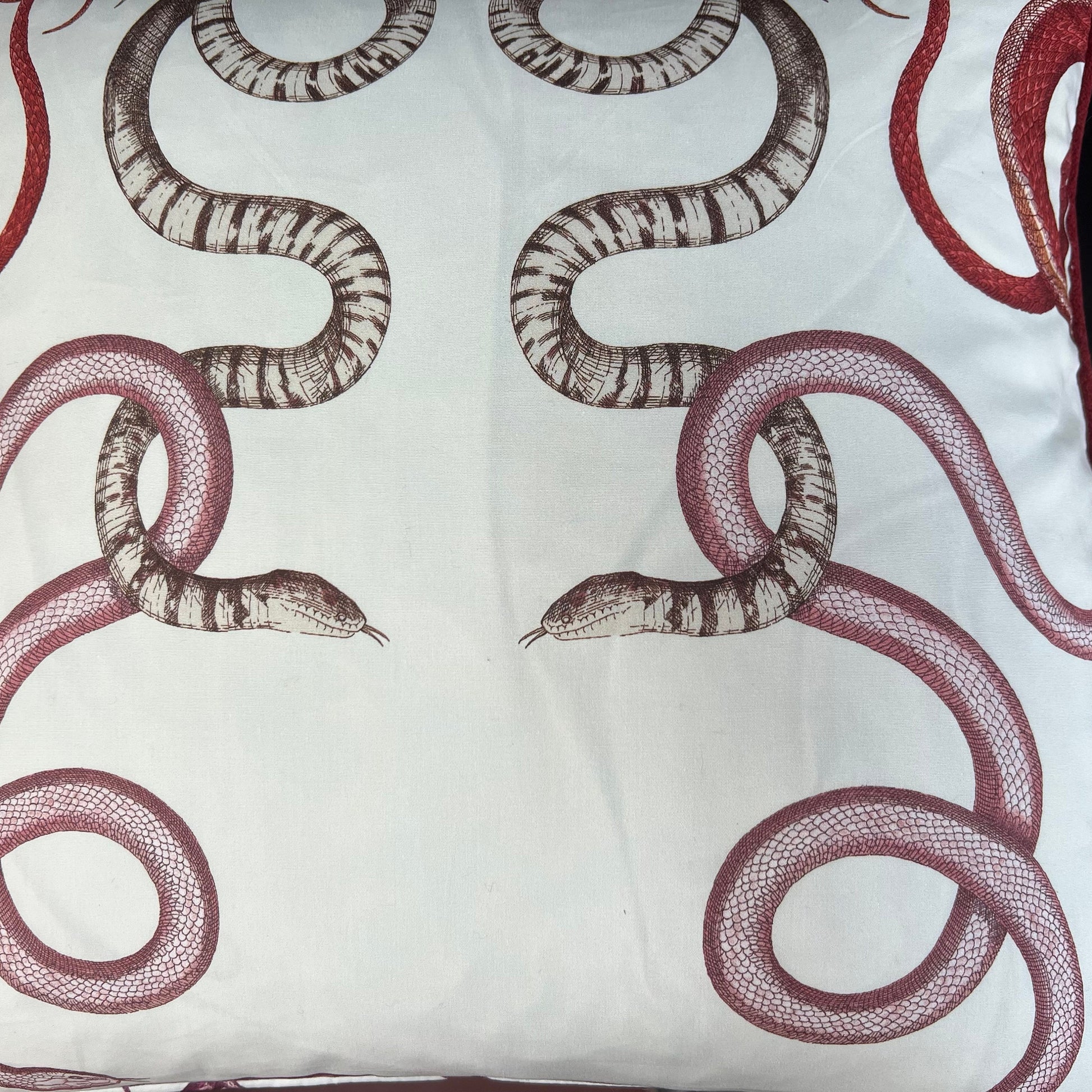 Schumacher Giove Snakes Luxury Designer Burgundy Double Sided Cushion Pillow Throw Cover