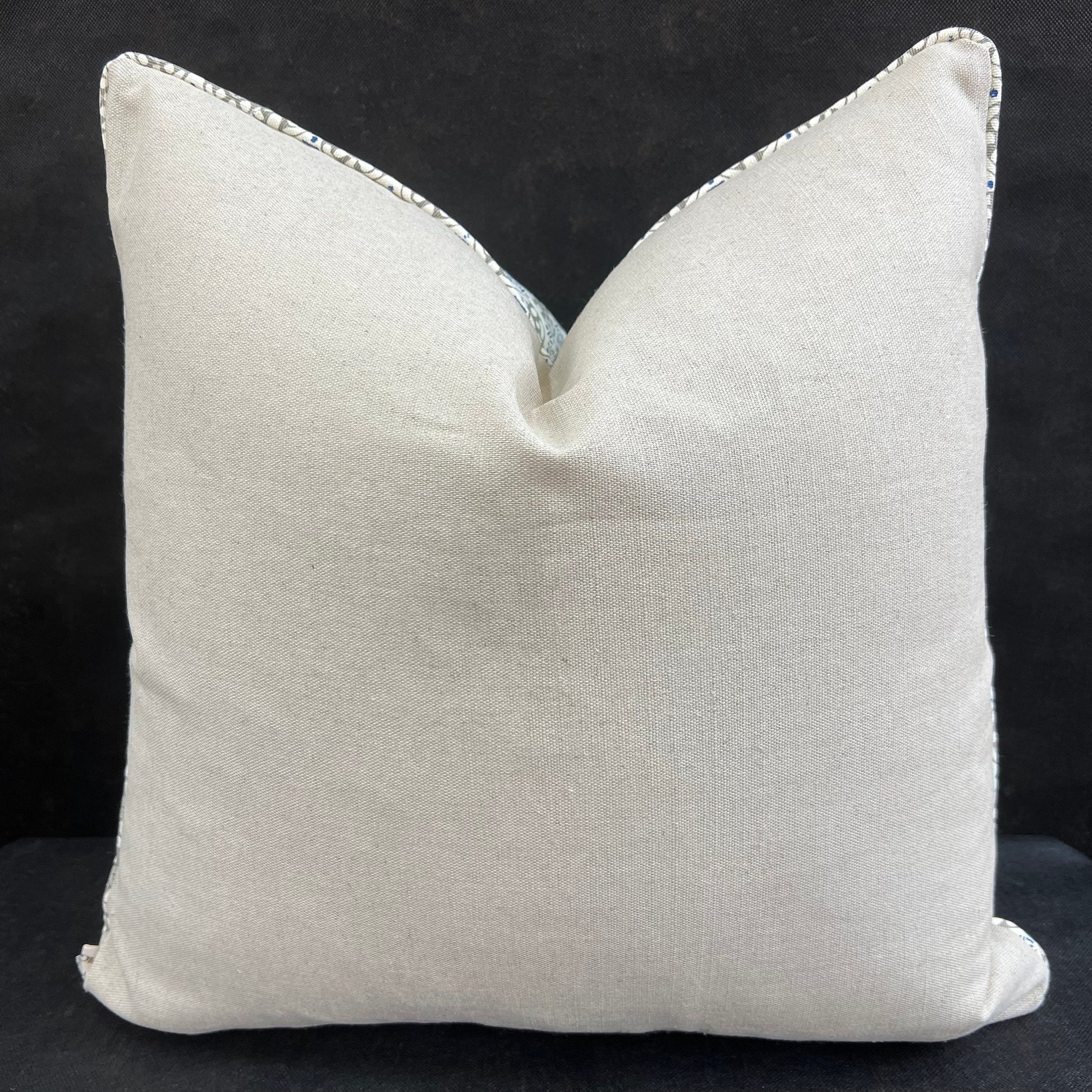 Luxury Designer Quadrille Geometric Kediri Batik Grey Blue Fabric Cushion Pillow Throw Cover