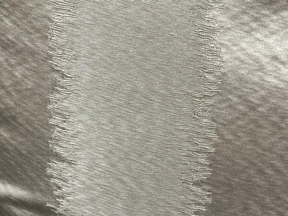 Luxury Designer Taupe Neutral Contemporary Satin Striped Fabric Cushion Pillow Cover