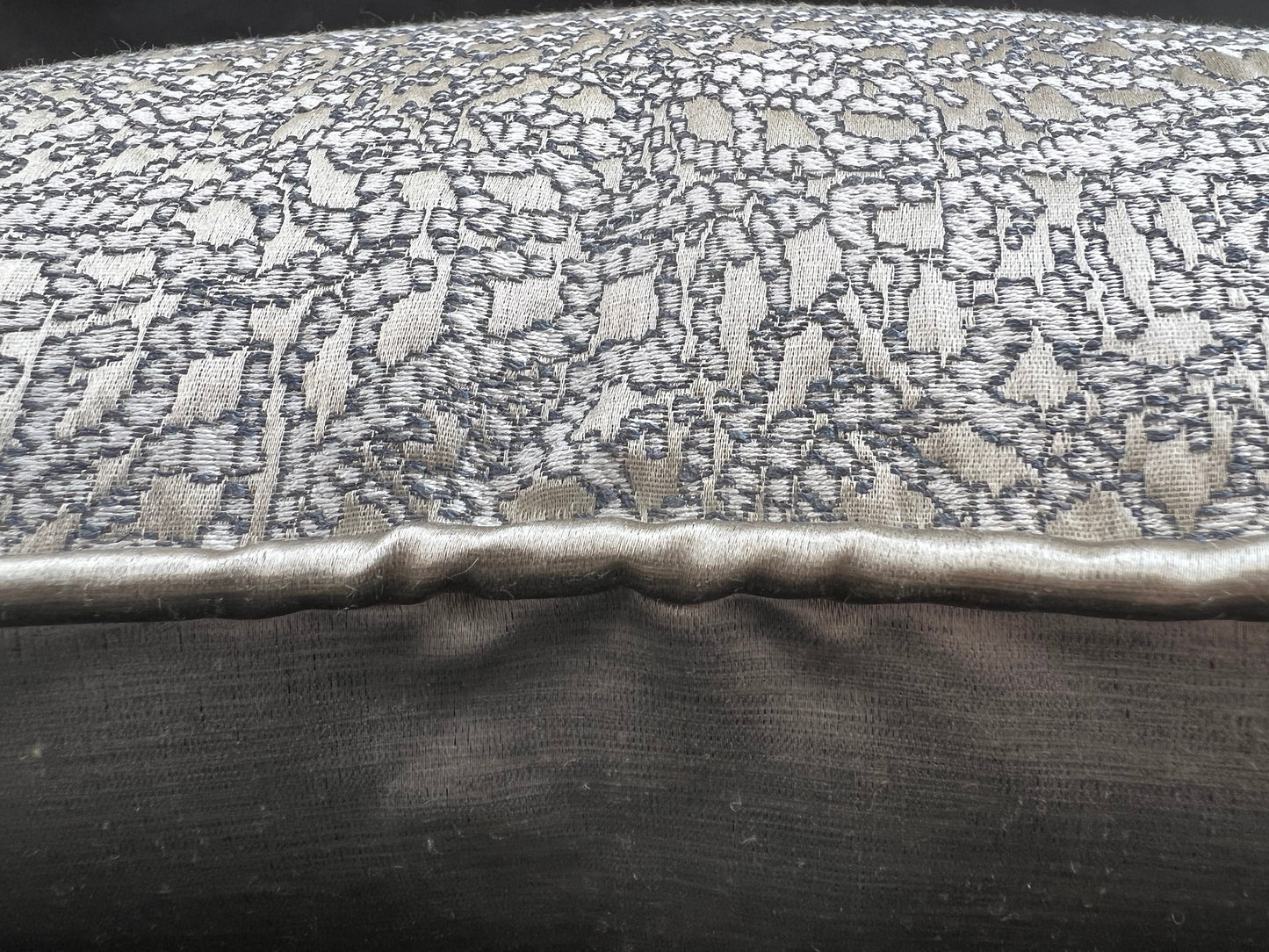 Luxury Designer Zinc Blue Silver Grey Textured Contemporary Cushion Pillow Cover
