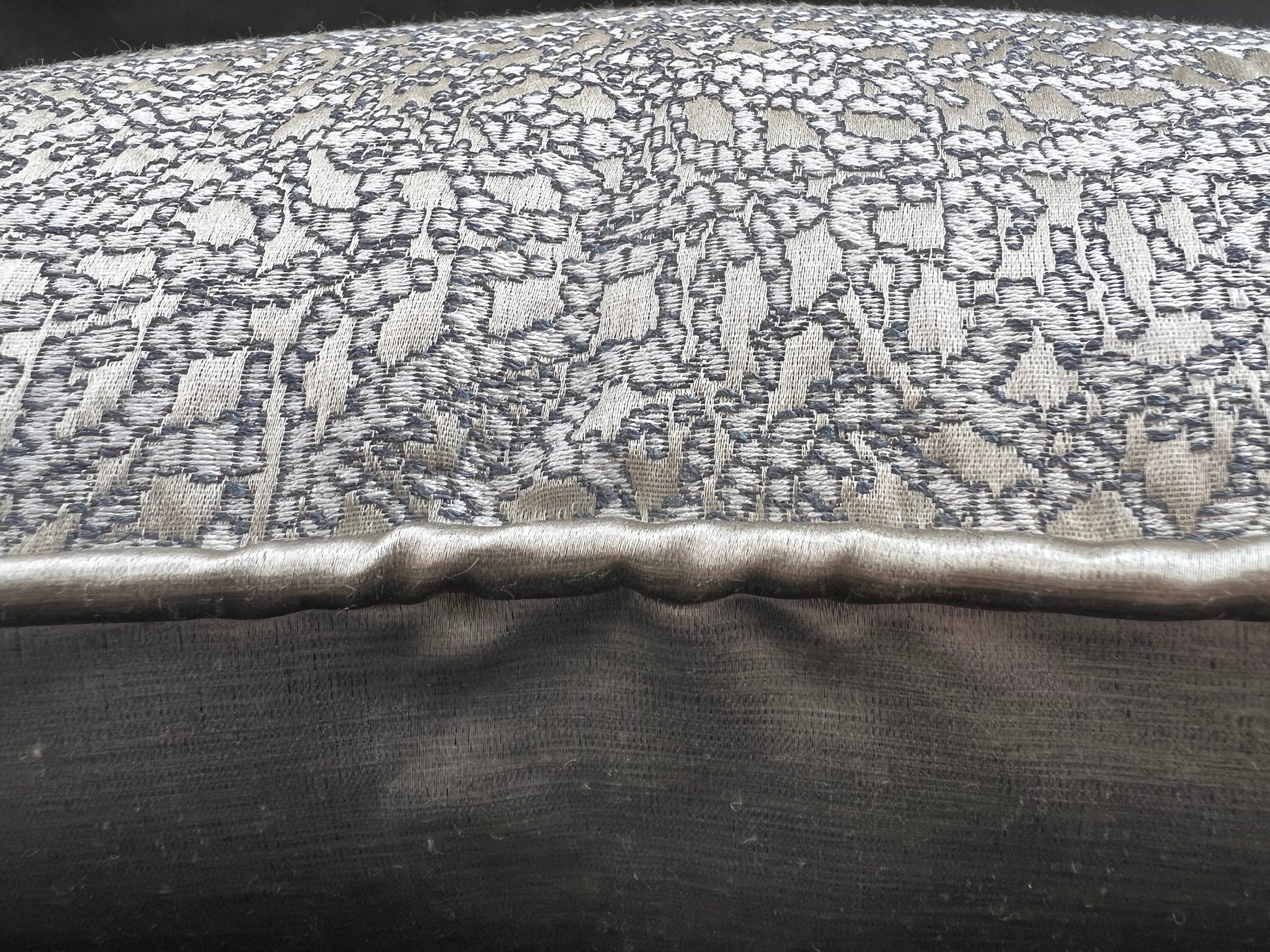 Luxury Designer Zinc Blue Silver Grey Textured Contemporary Cushion Pillow Cover