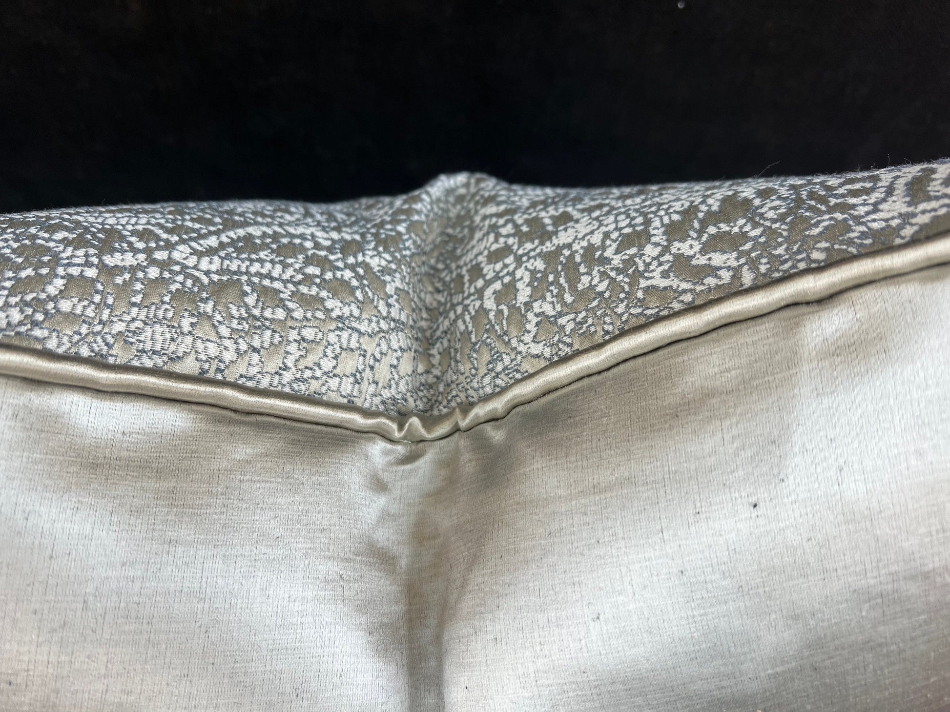 Luxury Designer Zinc Blue Silver Grey Textured Contemporary Cushion Pillow Cover