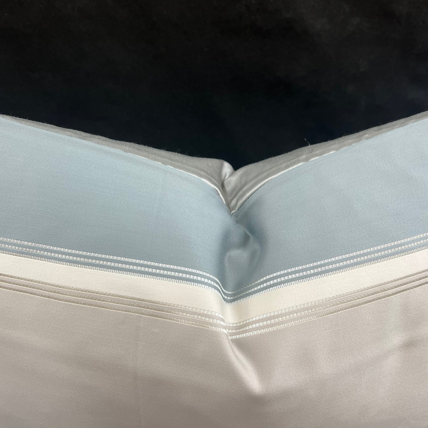 Luxury Designer Pale Blue Putty Striped Cushion Pillow Cover