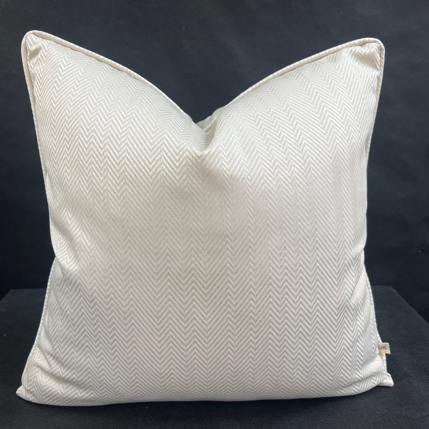Luxury Designer Neutral Blush Pink Herringbone Satin Cushion Pillow Cover