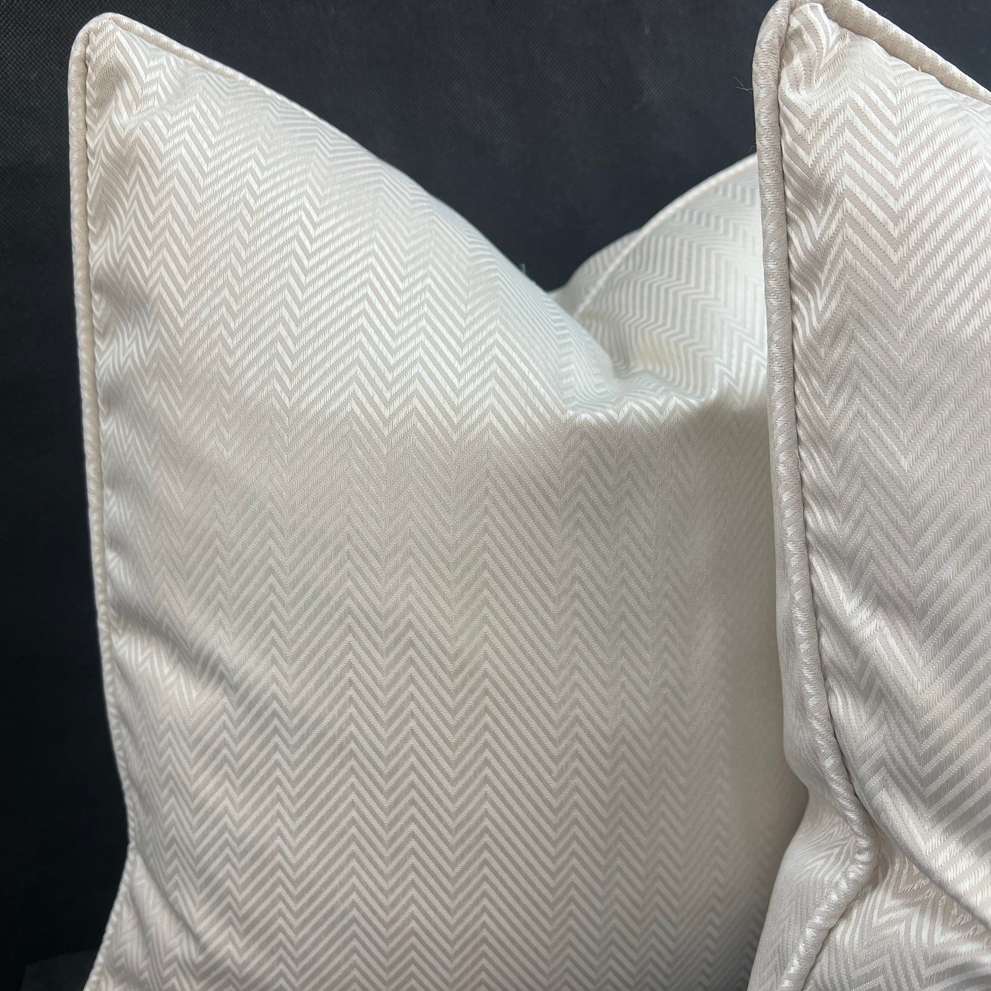 Luxury Designer Neutral Blush Pink Herringbone Satin Cushion Pillow Cover