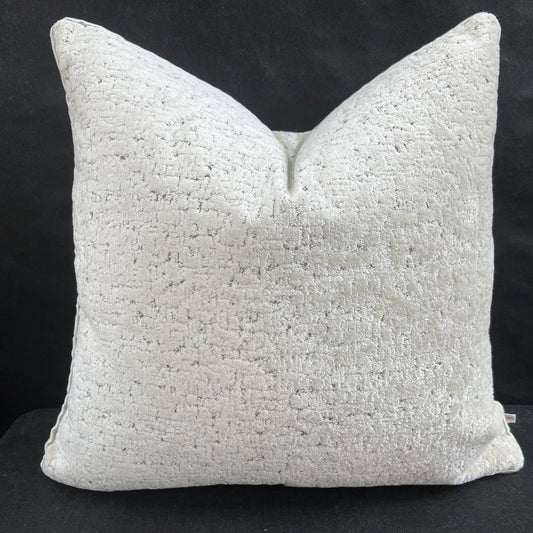 Zinc Luxury Designer Velvet Hutton Contemporary Neutral Silver Cushion Pillow Throw Cover